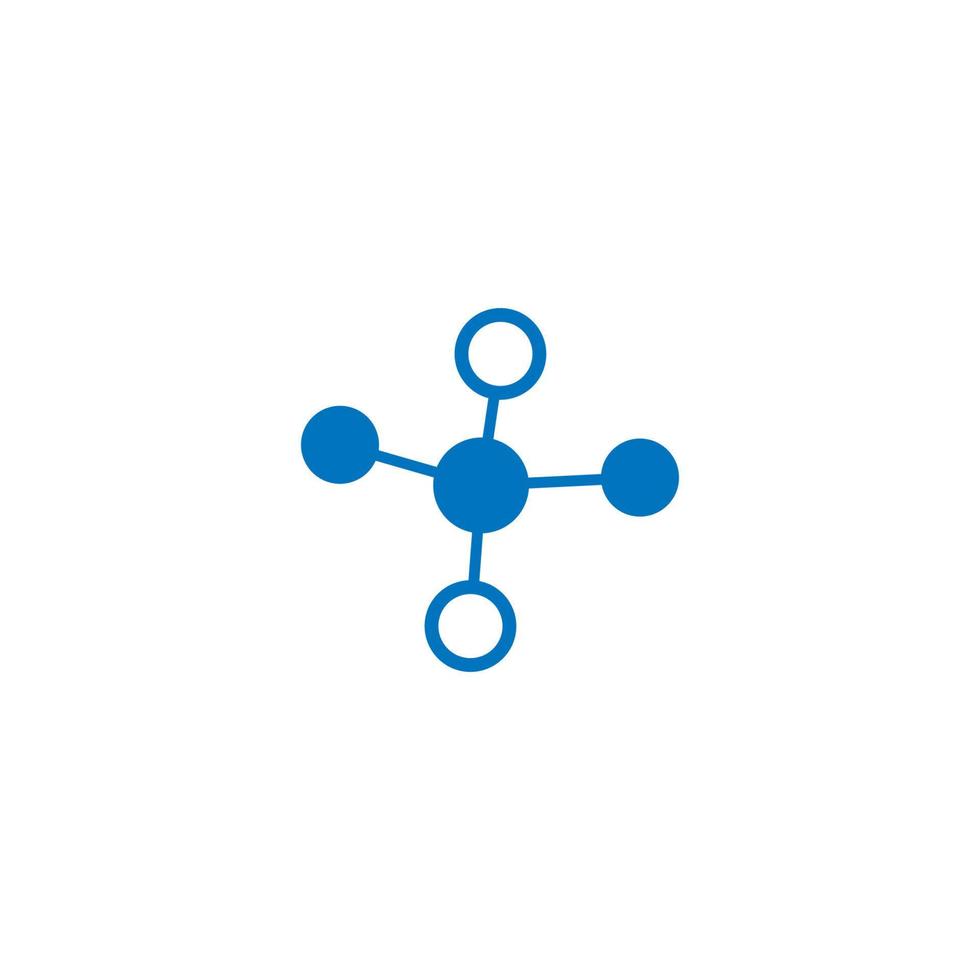 blue molecule logo vector icon illustration