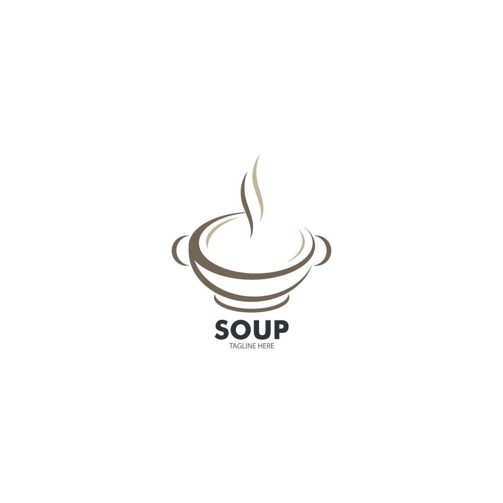 plantilla de icono de vector de logotipo de sopa