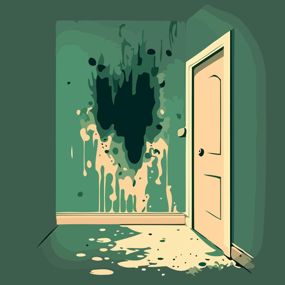 musty wall of contaminated room mold fungus vector