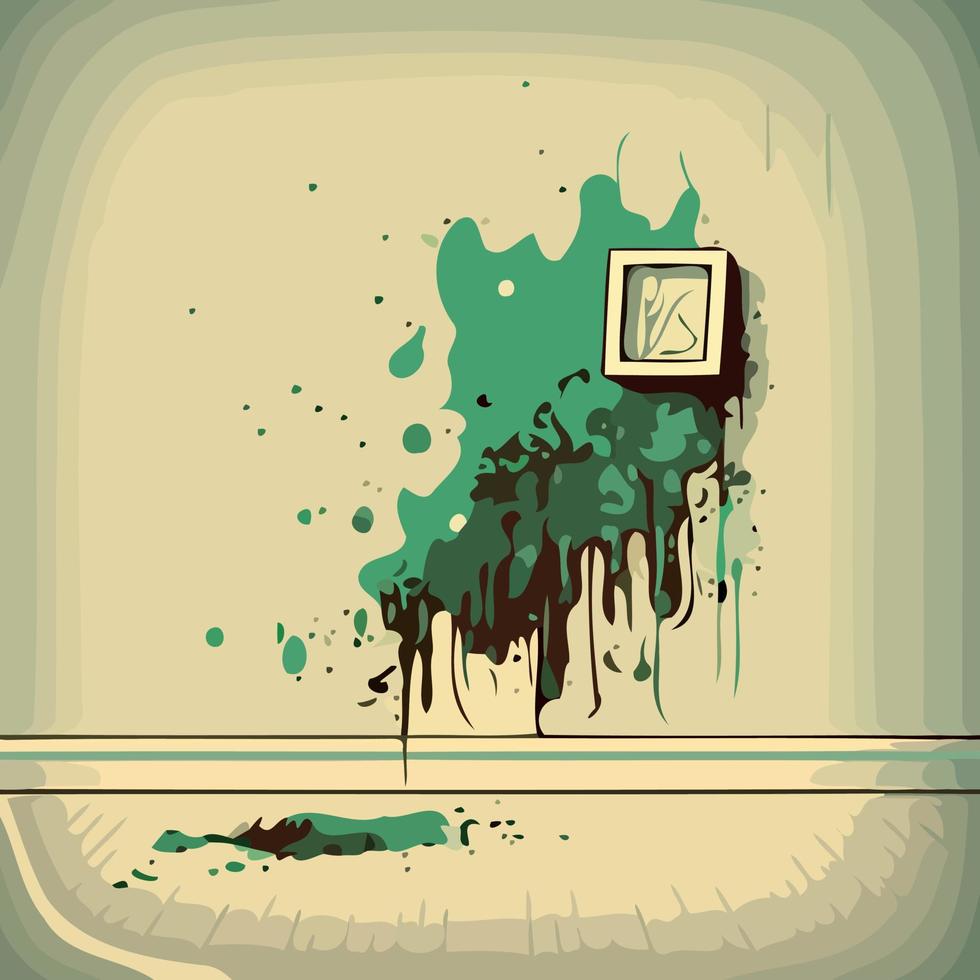 musty wall of contaminated room mold fungus vector