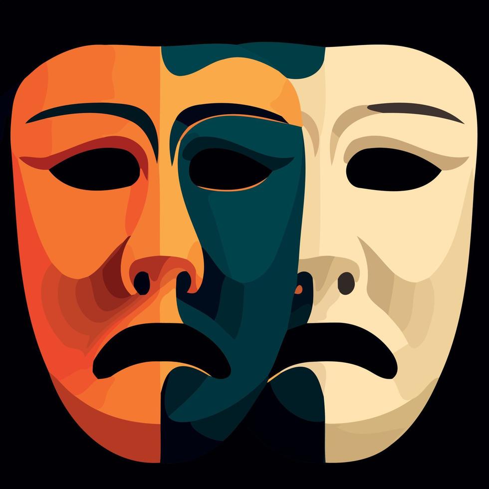 object dramatic theater masks vector