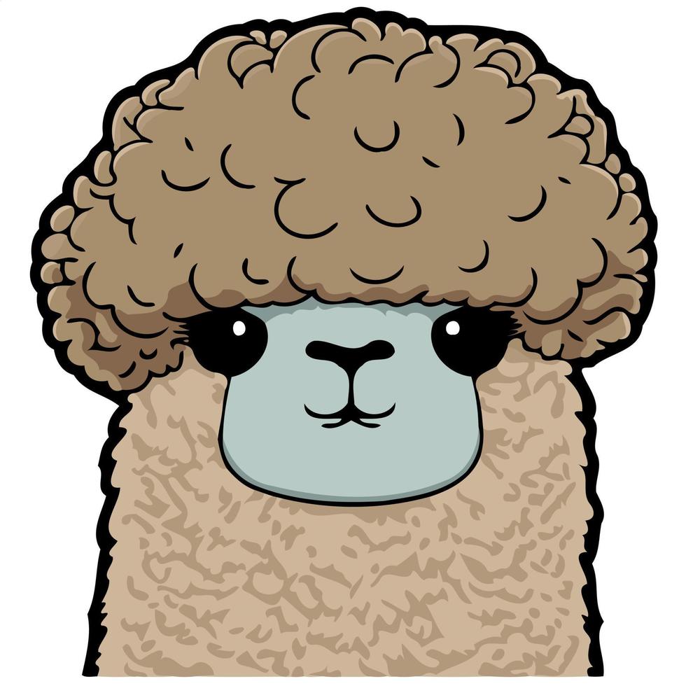 alpaca mammal animal head vector