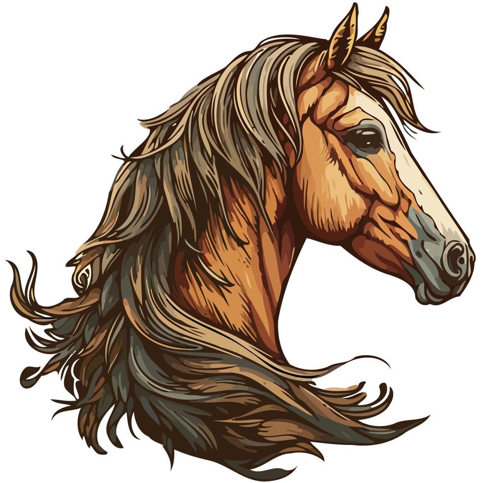 equine horse animal head vector