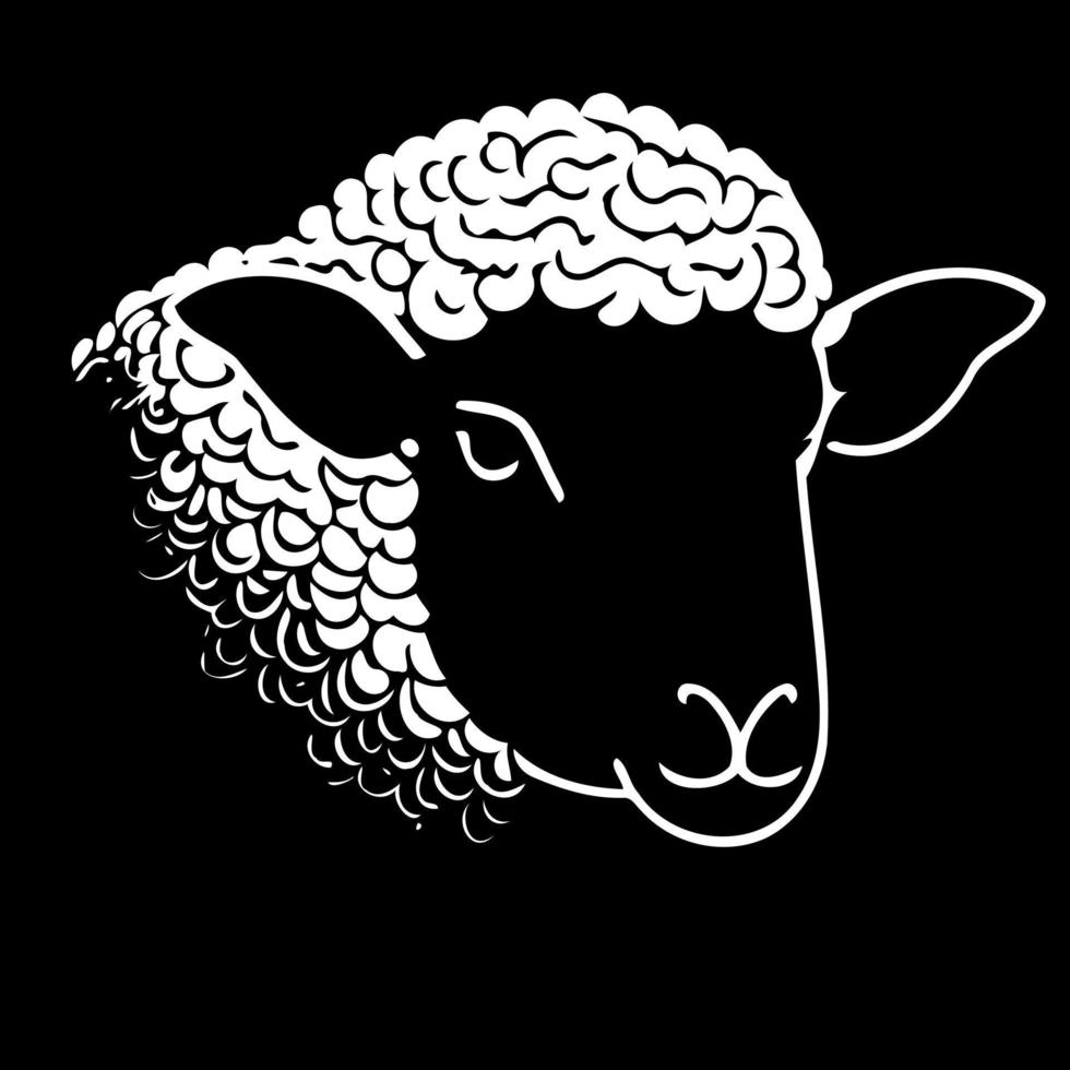 animal mammal sheep head vector