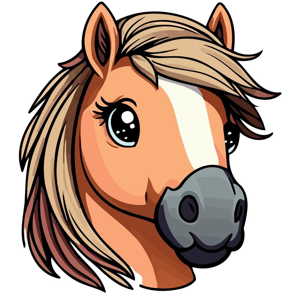 equine horse animal head vector