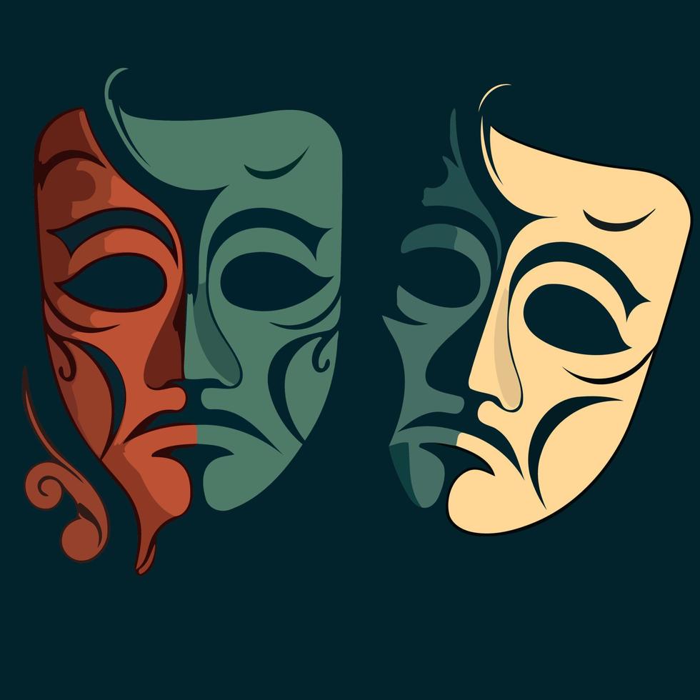 object dramatic theater masks vector