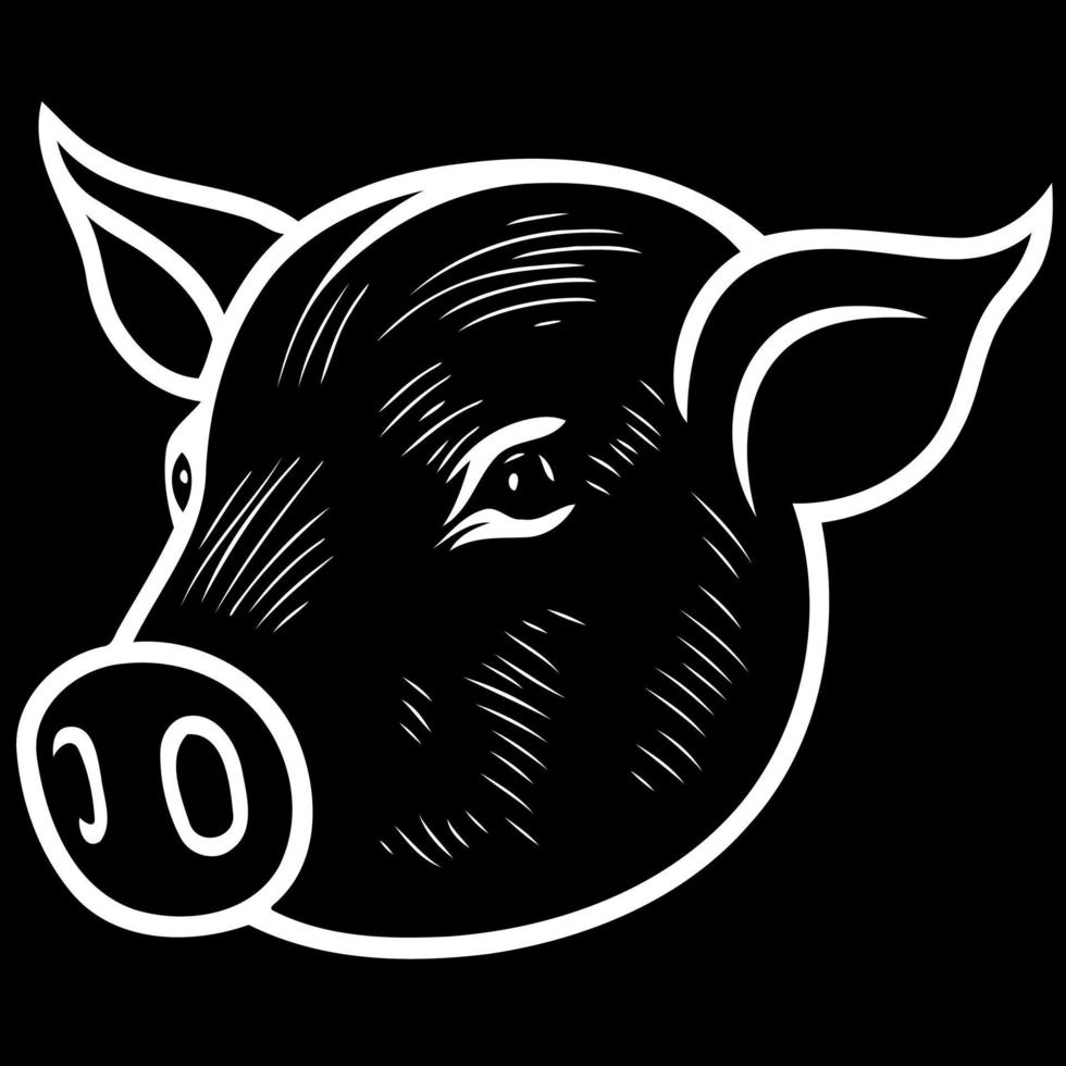 Pig farm animal farm mammal head vector