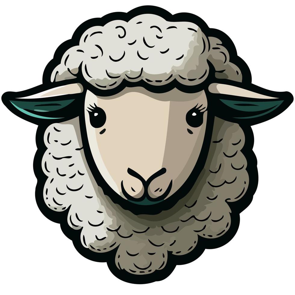animal mamífero oveja cabeza vector