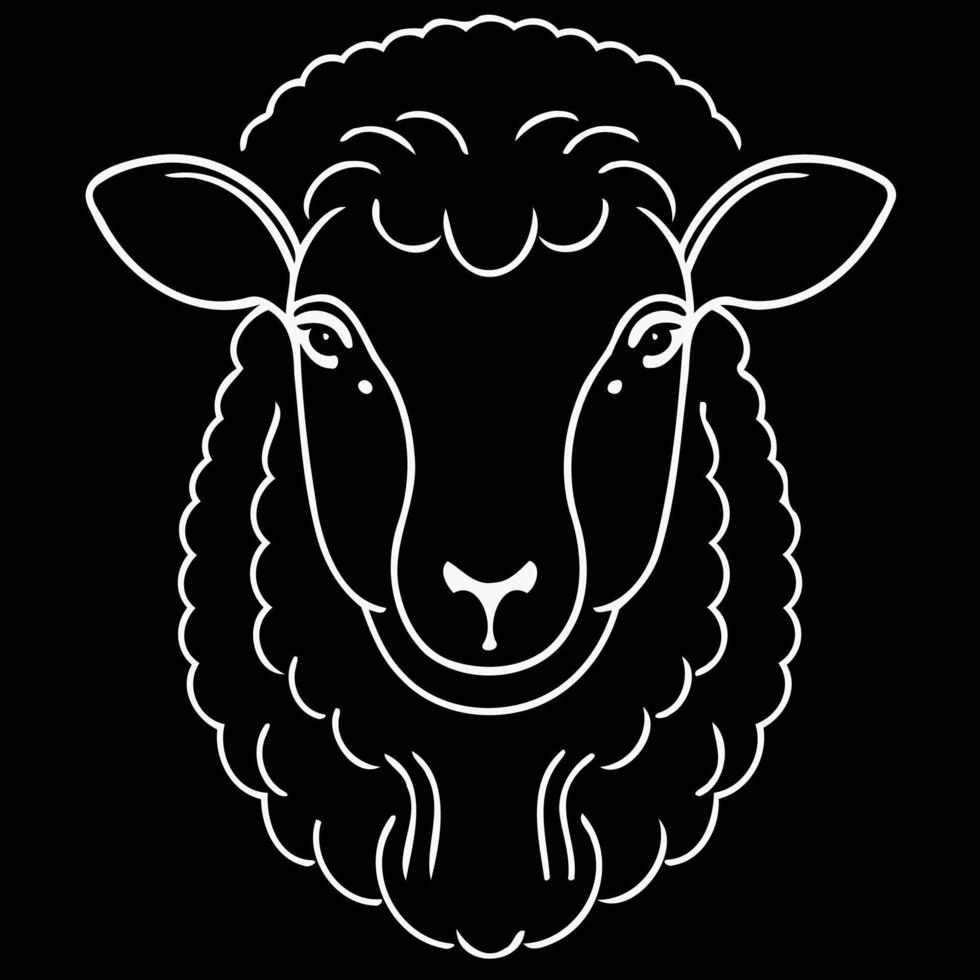 animal mammal sheep head vector