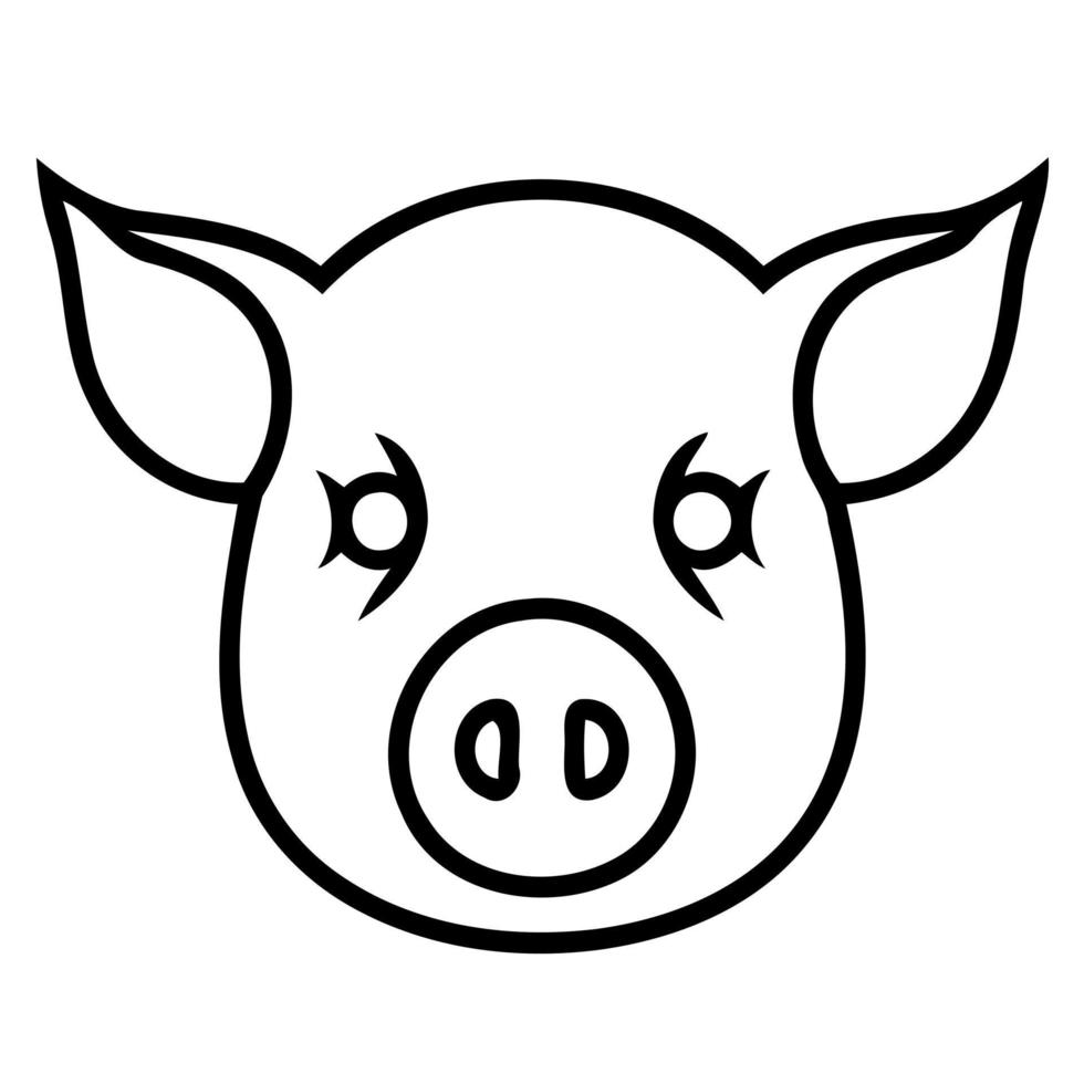 Pig farm animal farm mammal head vector