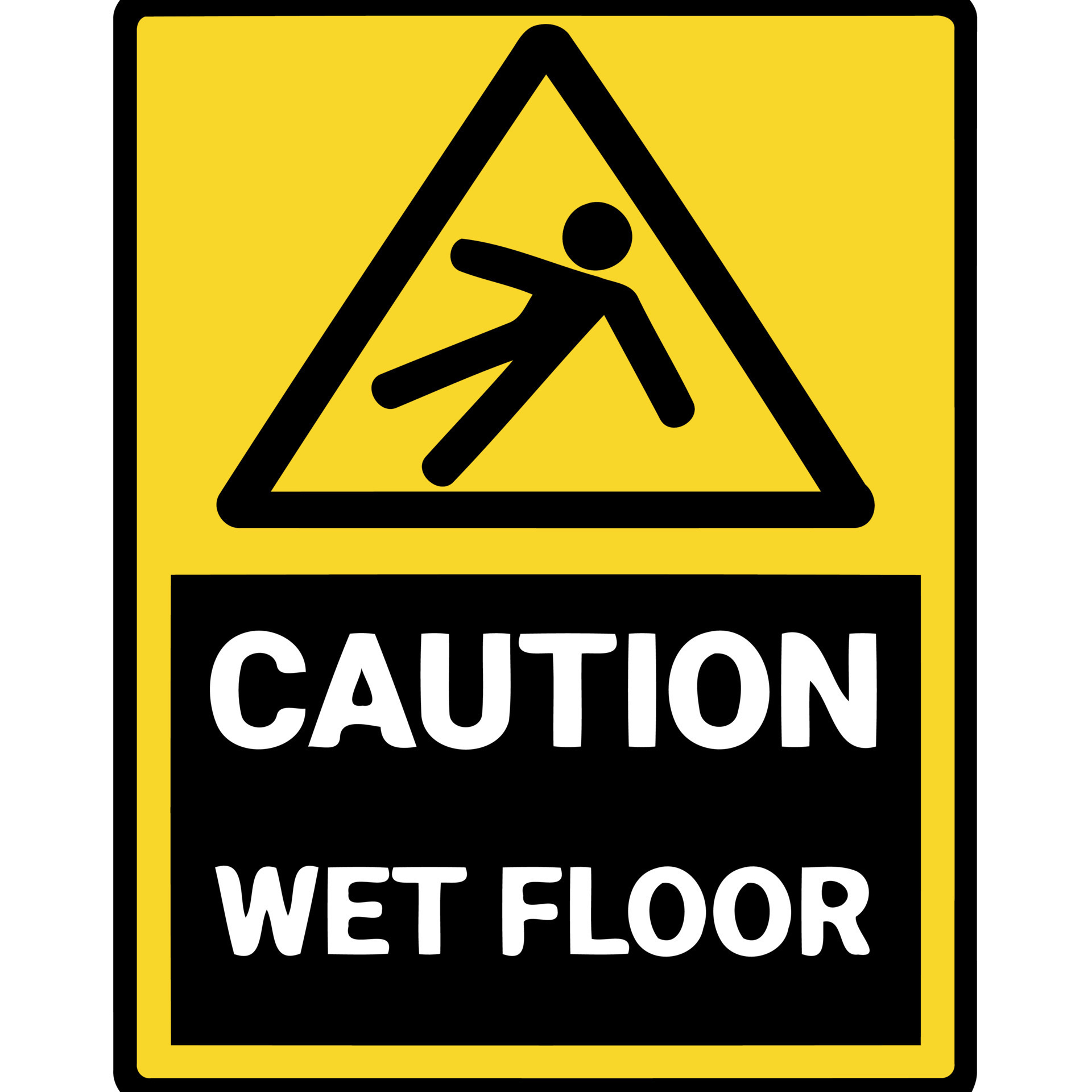 Caution wet floor warning sign 18884440 Vector Art at Vecteezy
