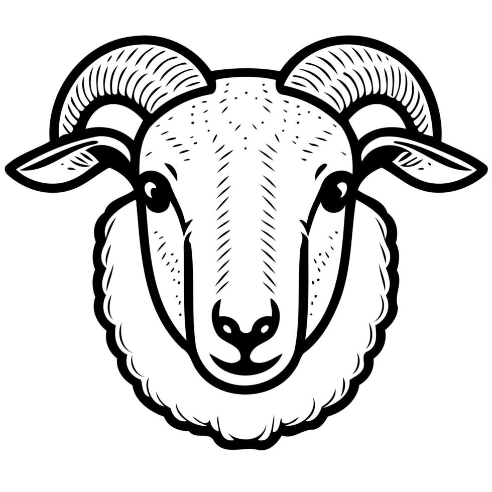 animal mammal sheep head 18884444 Vector Art at Vecteezy