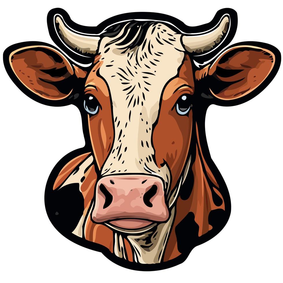 cow mammal animal head vector