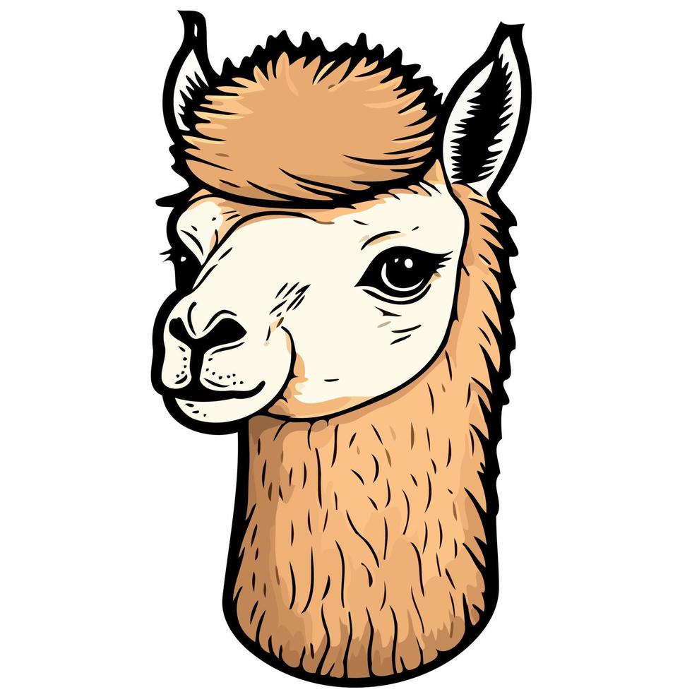 mamífero animal cabeza llama vector