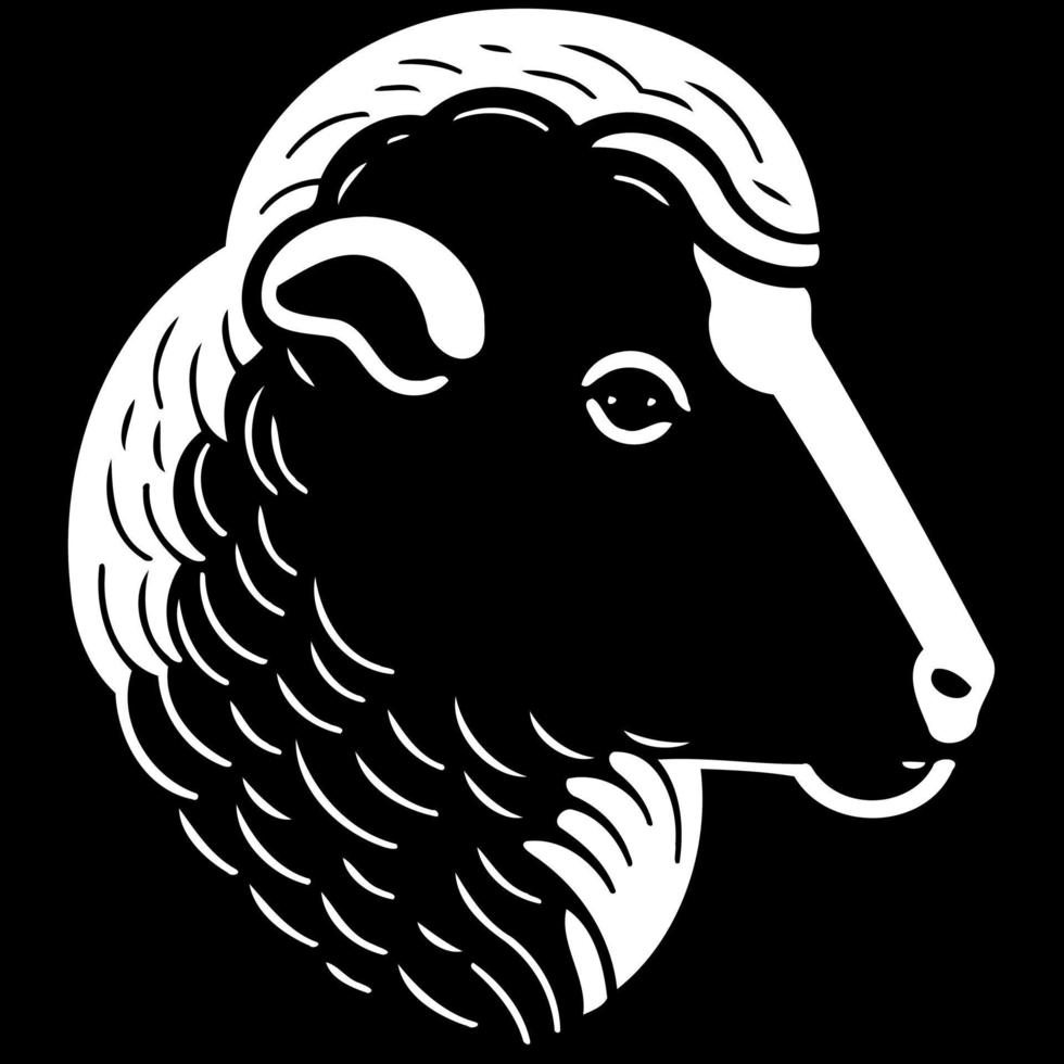 animal mammal sheep head vector