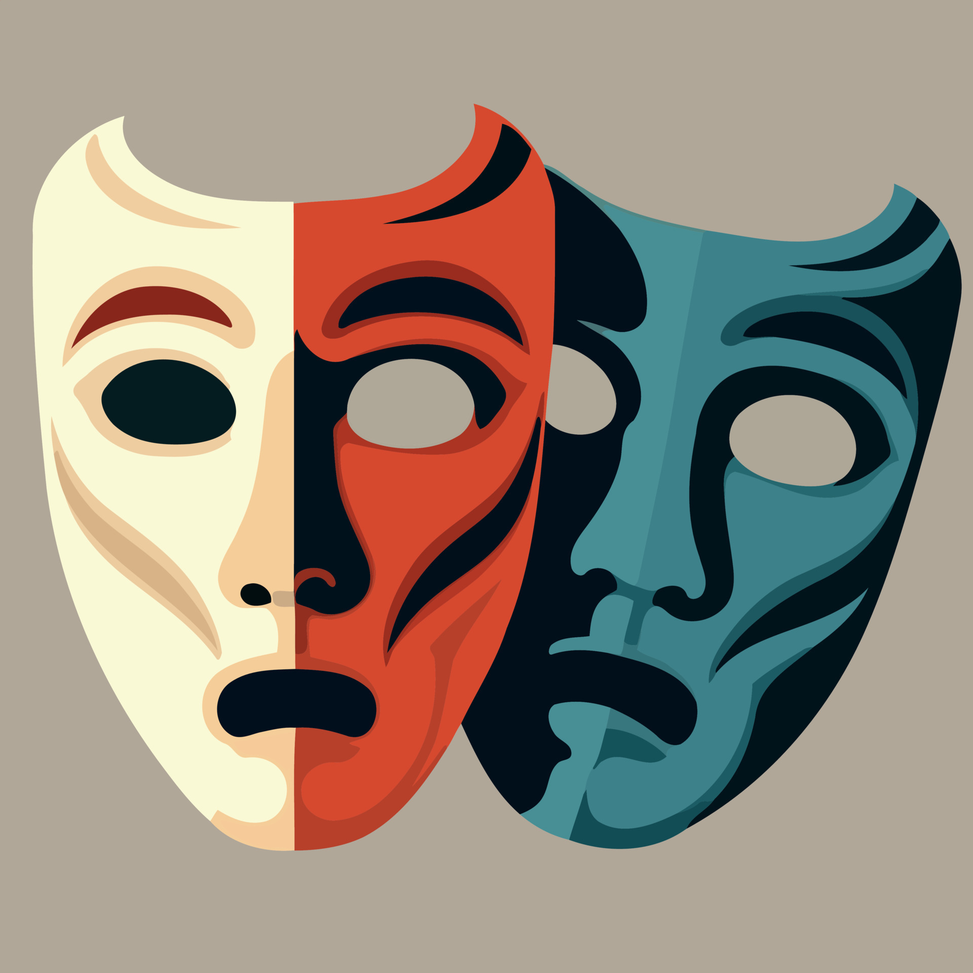 object dramatic theater masks 18884474 Vector Art at Vecteezy