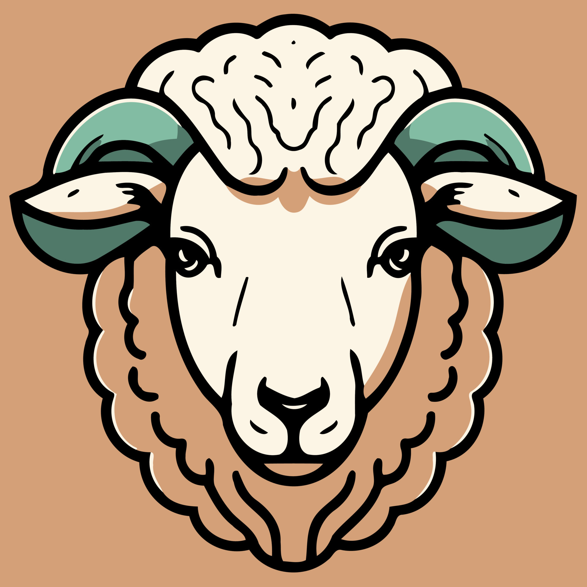 animal mammal sheep head 18884519 Vector Art at Vecteezy