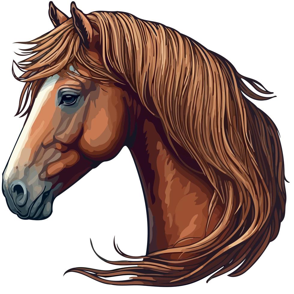 cabeza de animal caballo equino vector