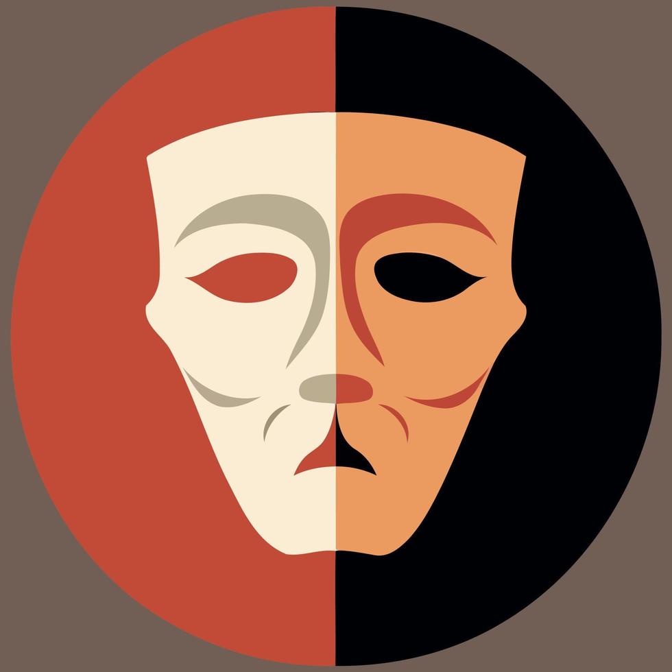 dramatic theater mask object vector