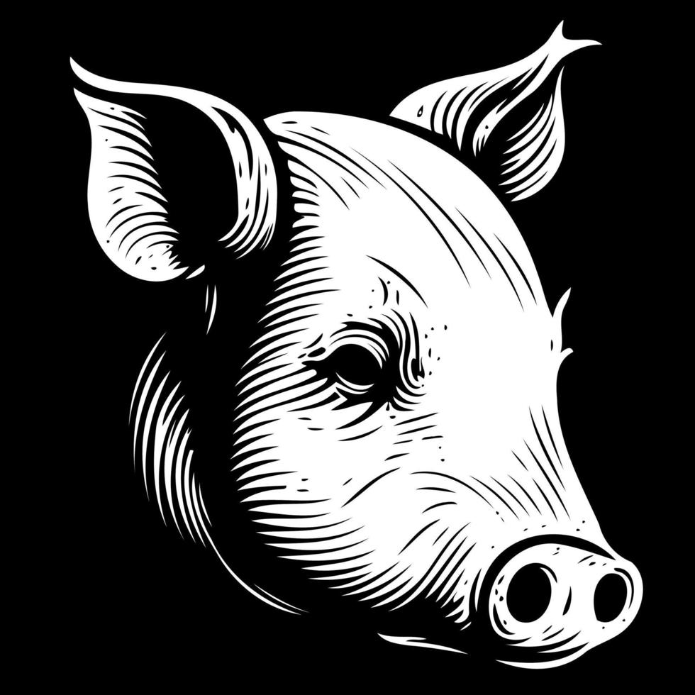 Pig farm animal farm mammal head vector