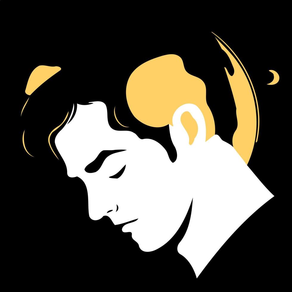 Human character sleeping at night vector