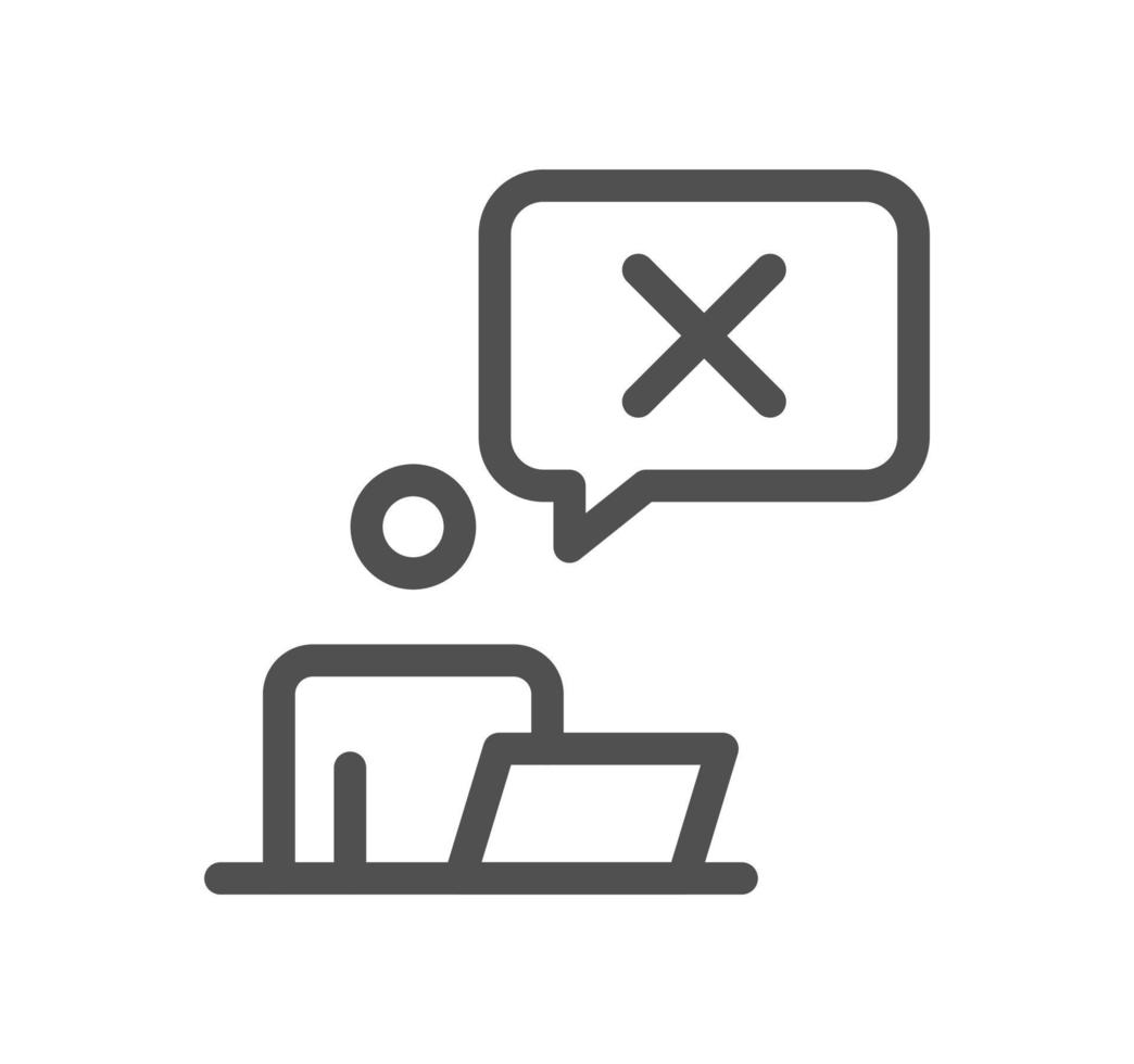 Reject related icon outline and linear vector. vector