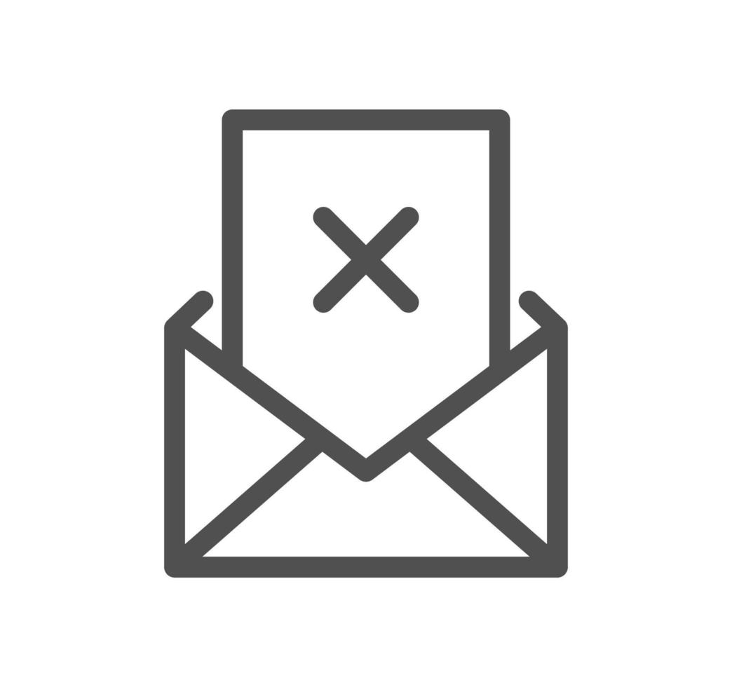 Reject related icon outline and linear vector. vector