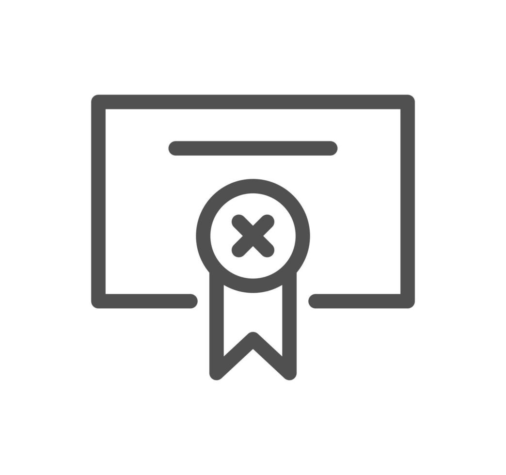 Reject related icon outline and linear vector. vector