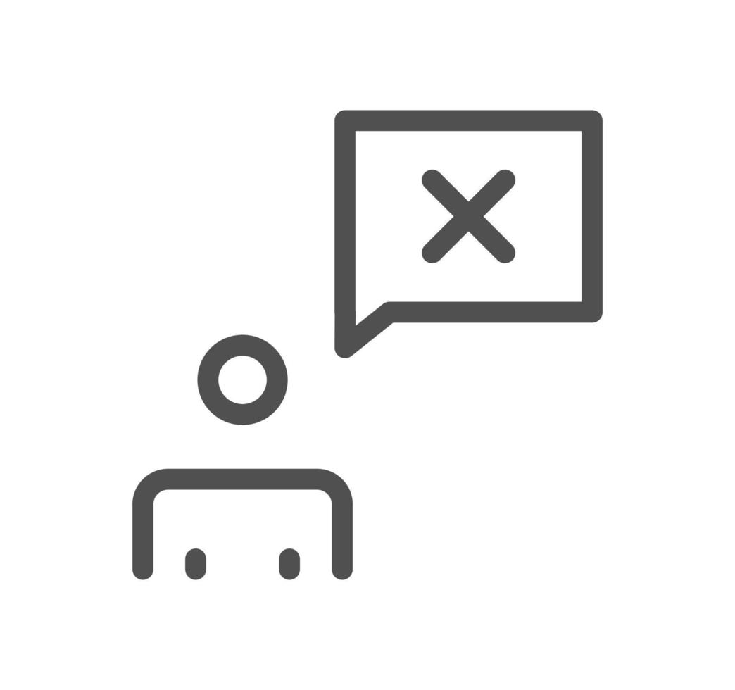 Reject related icon outline and linear vector. vector