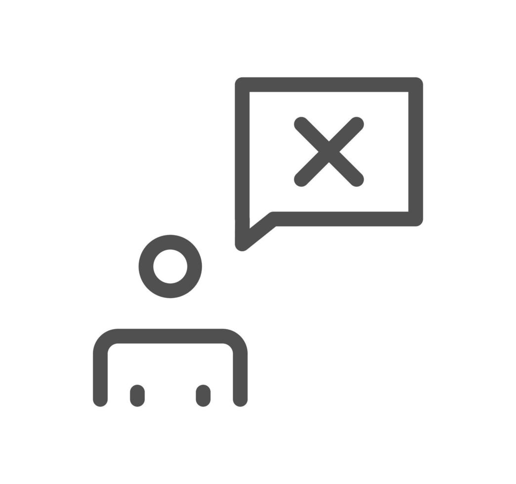 Reject related icon outline and linear vector. vector