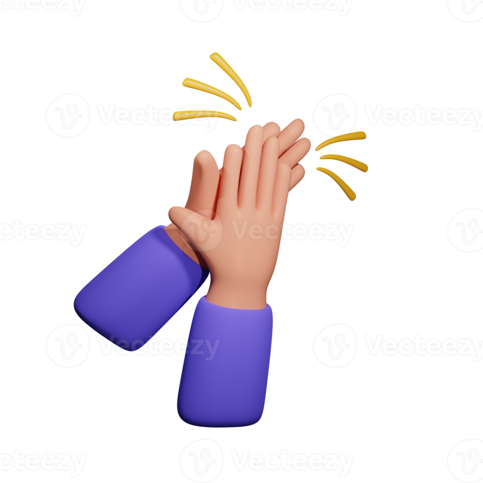 klappen hand- gebaar 3d illustratie png