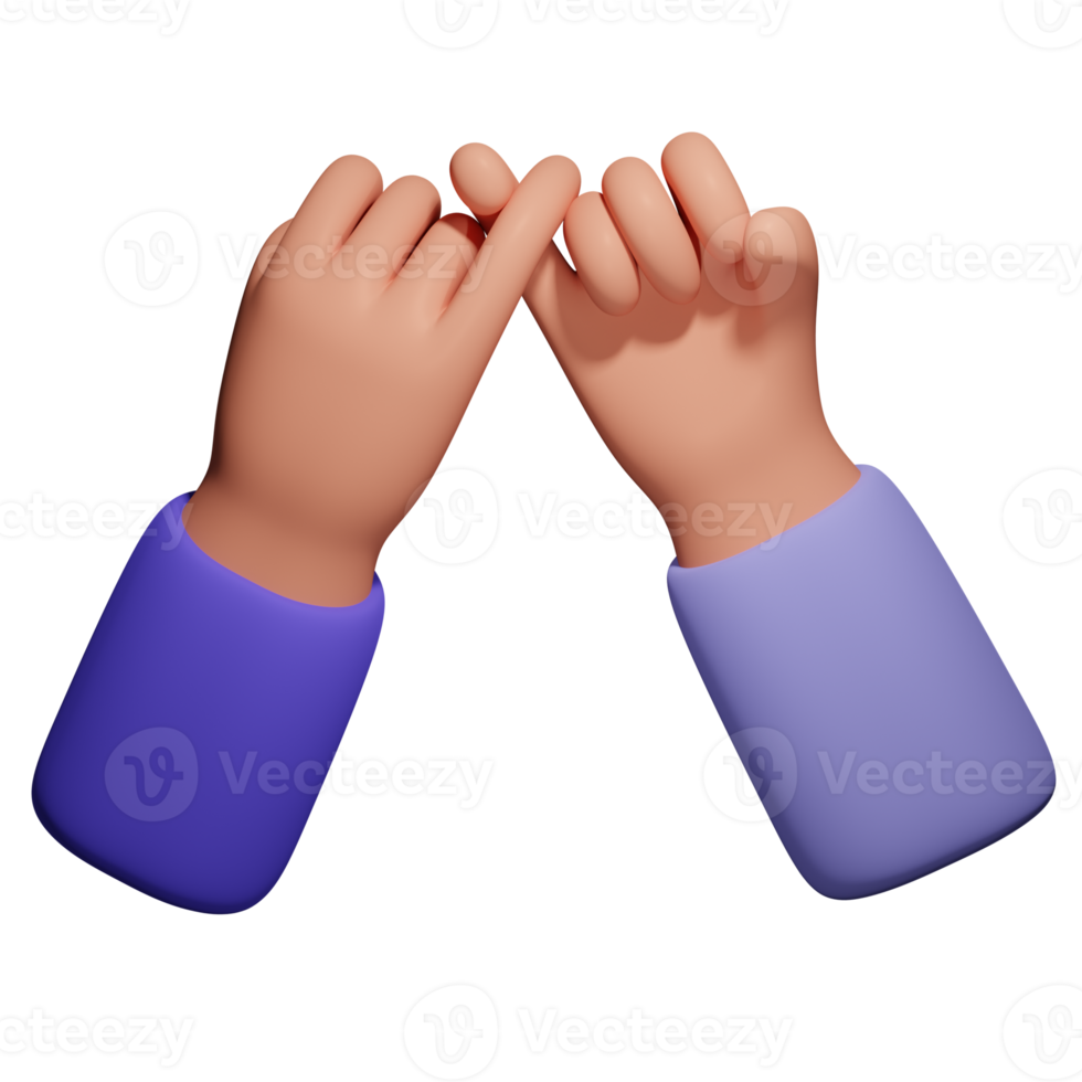 löfte hand gest 3d illustration png