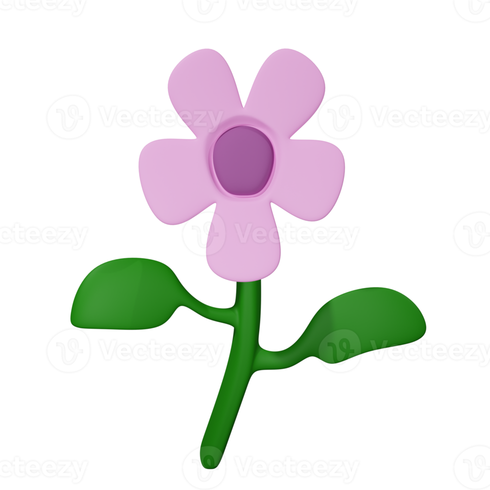 3d purple flower png