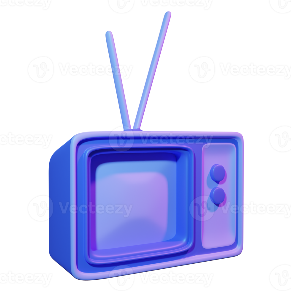 classic television 3d illustration png