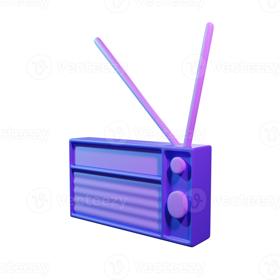 ilustração 3d de rádio png