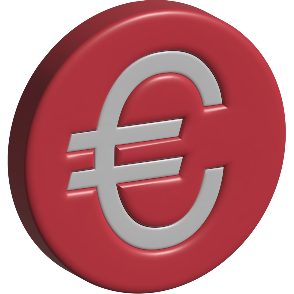 ícone 3d do euro do dinheiro png