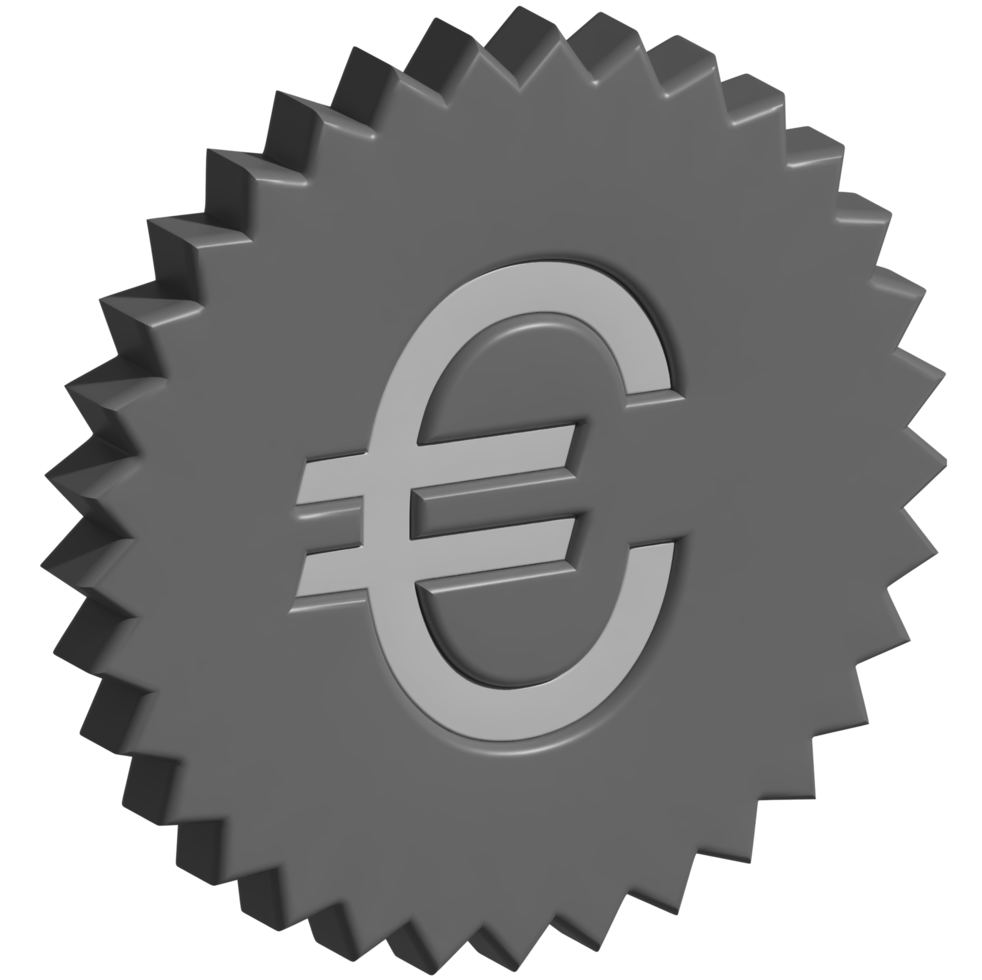 3d icon of euro money png