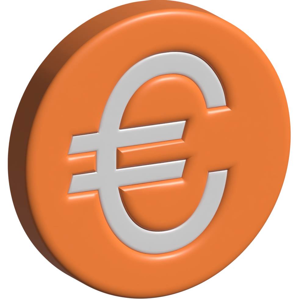 3d icon of money euro png