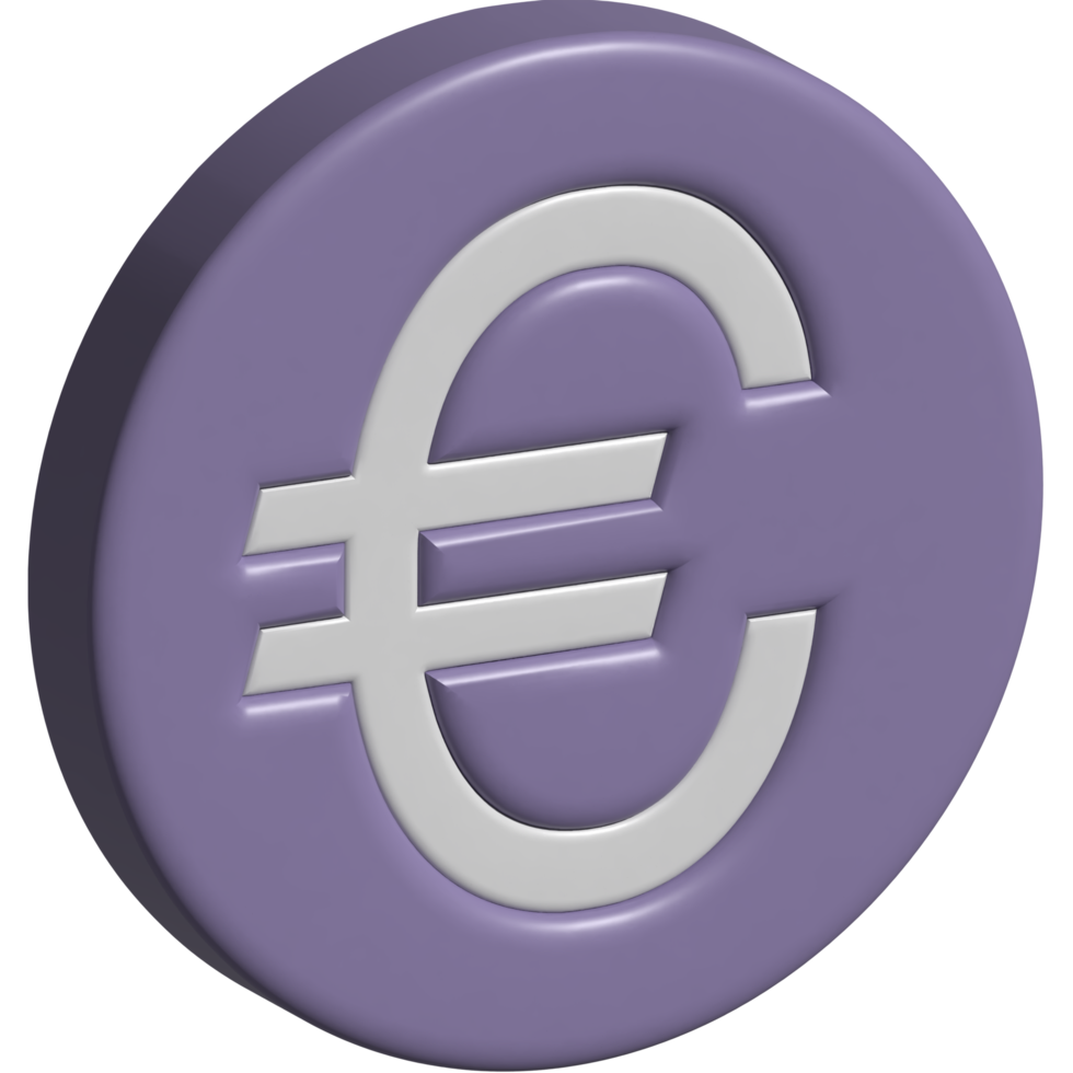 3d icono de dinero euro png