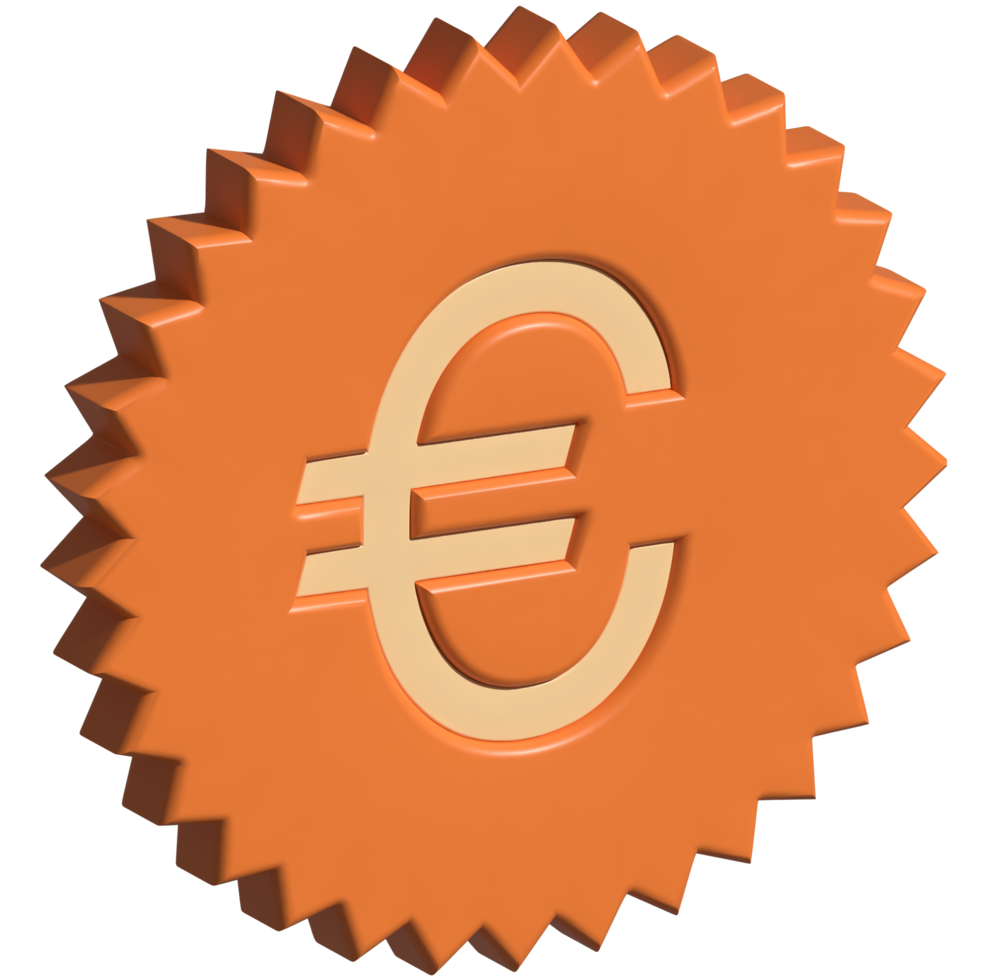 3d icon of euro money png