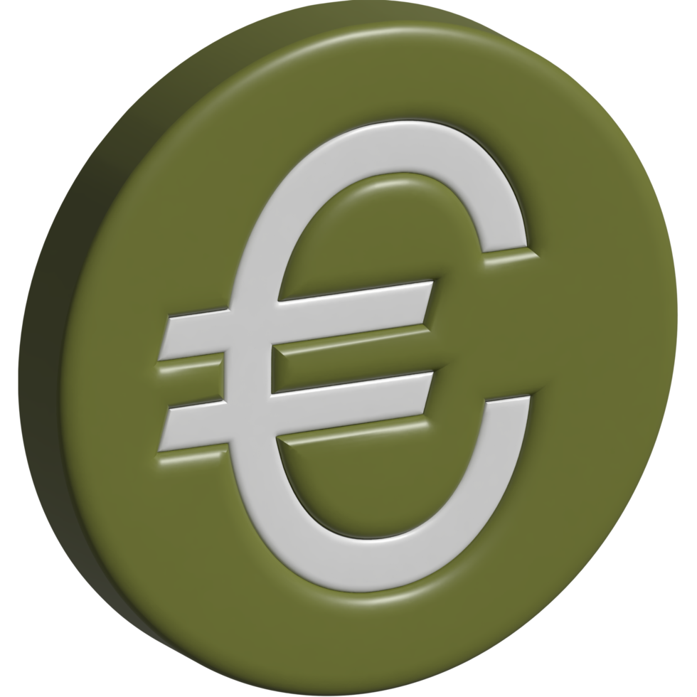 3d icon of money euro png