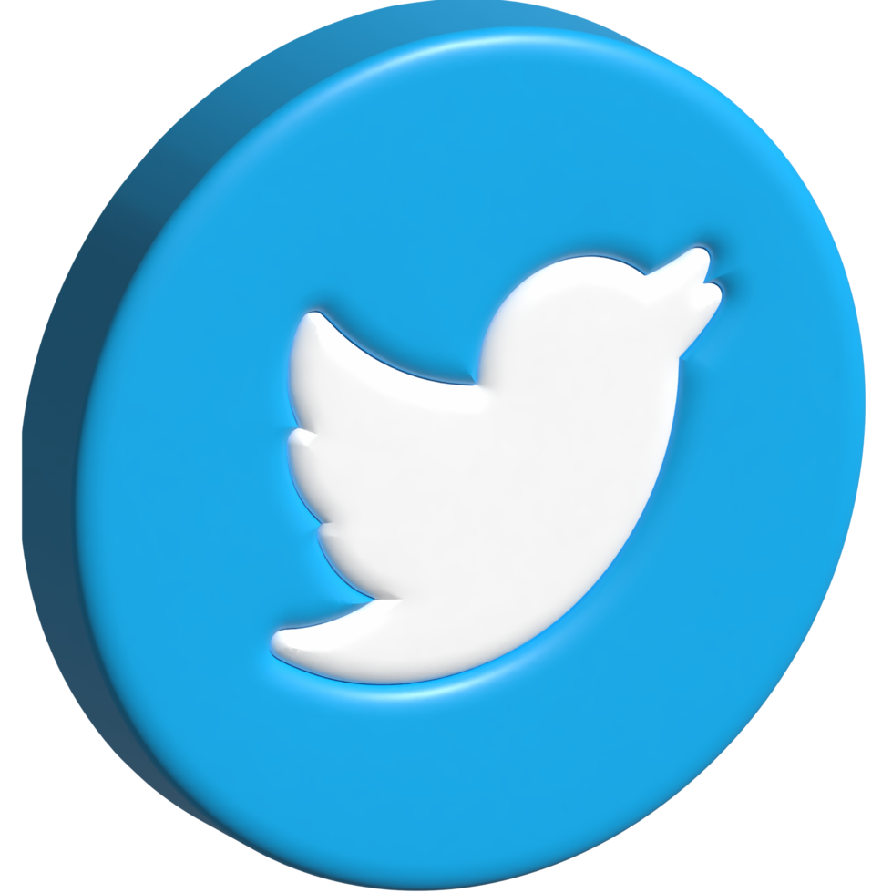 3d twitter icon logo png