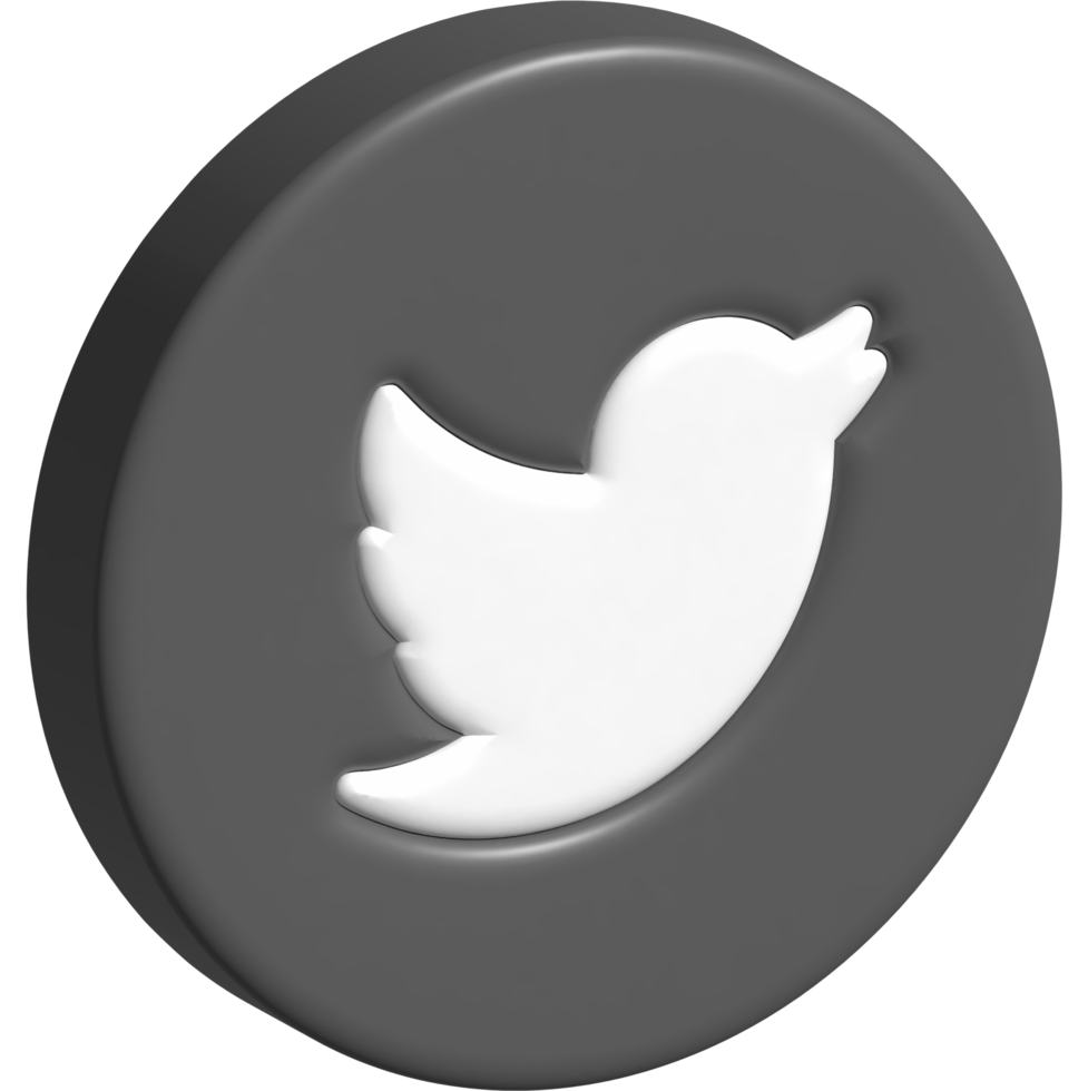 logotipo do ícone do twitter 3d png