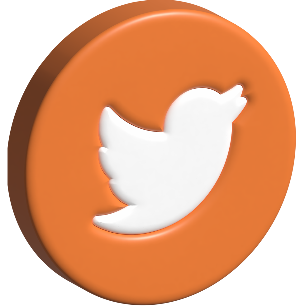 3d twitter icon logo png