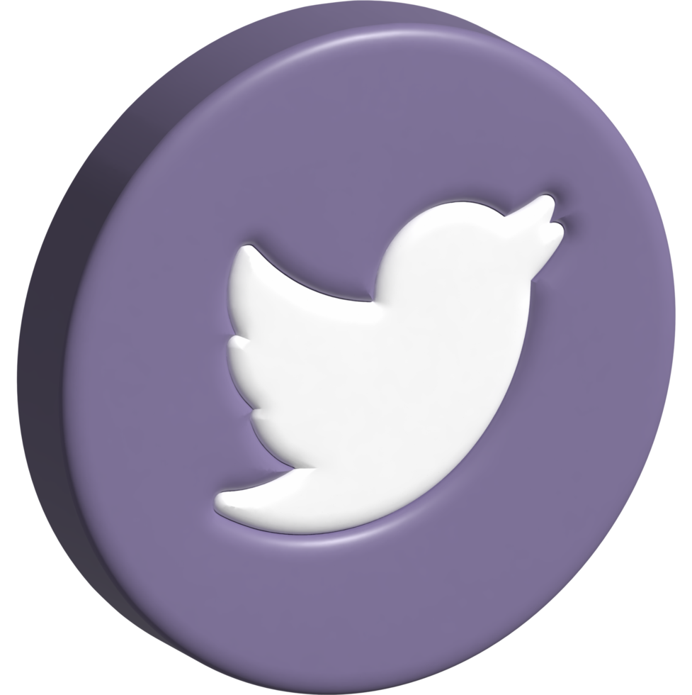 logotipo do ícone do twitter 3d png