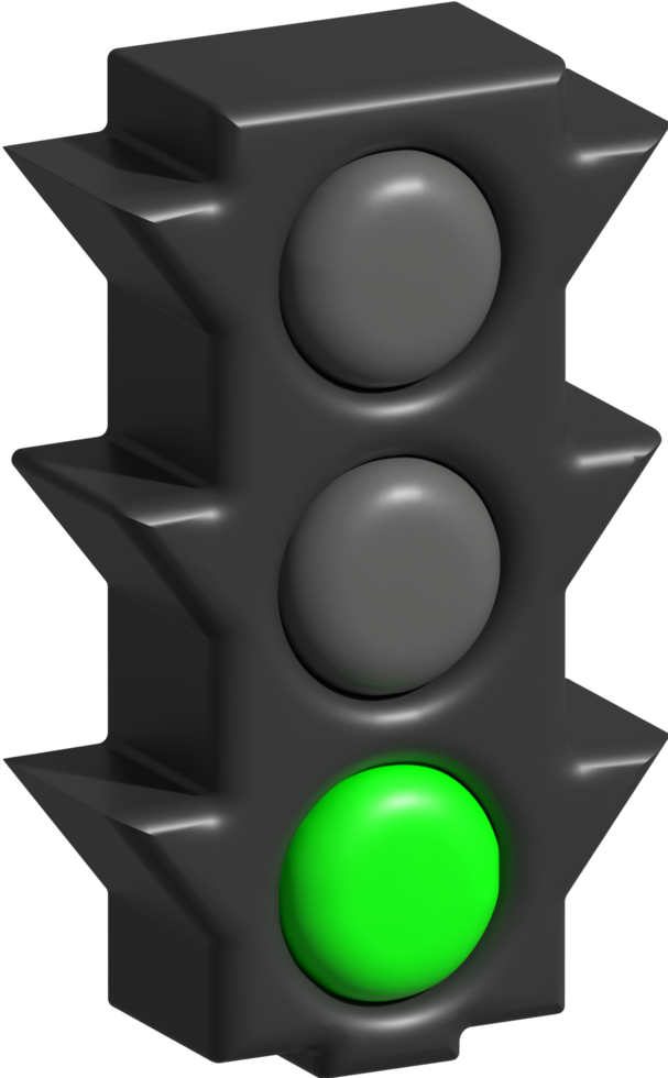 3d icon of traffic light png