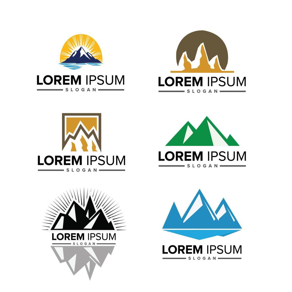 ciervos creativos y montaña logo vector ilustración vector gratis