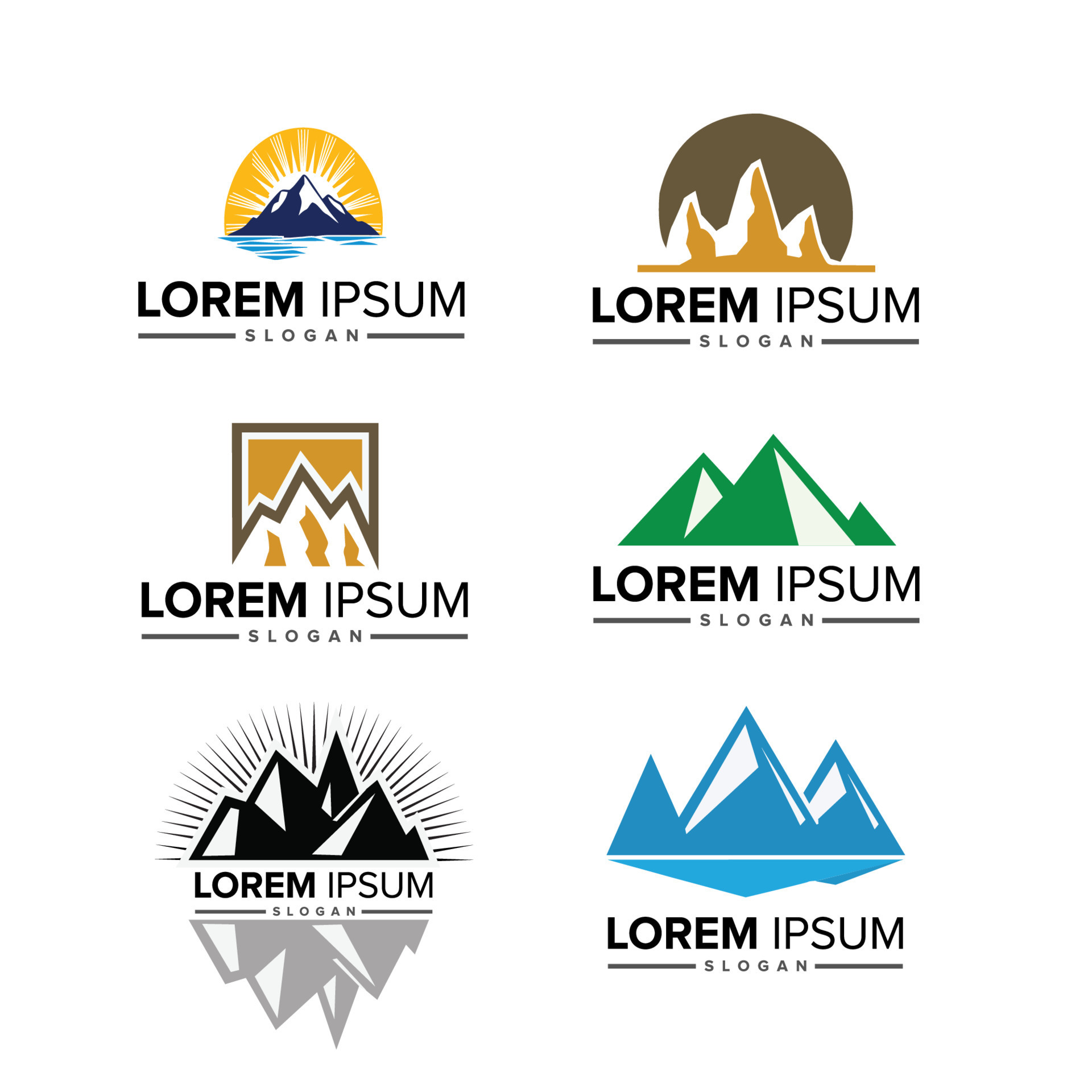 creative deer and mountain logo vector illustration Free Vector ...