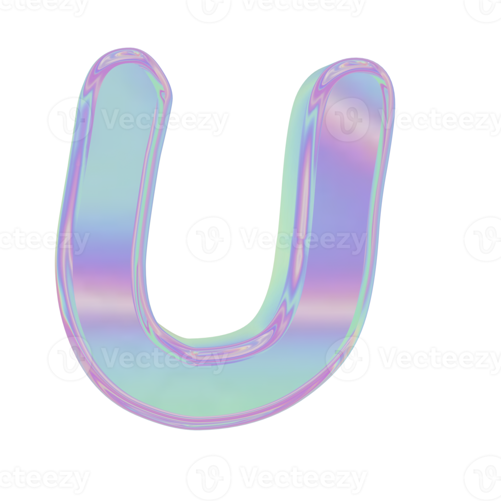 Holographic Alphabet U png