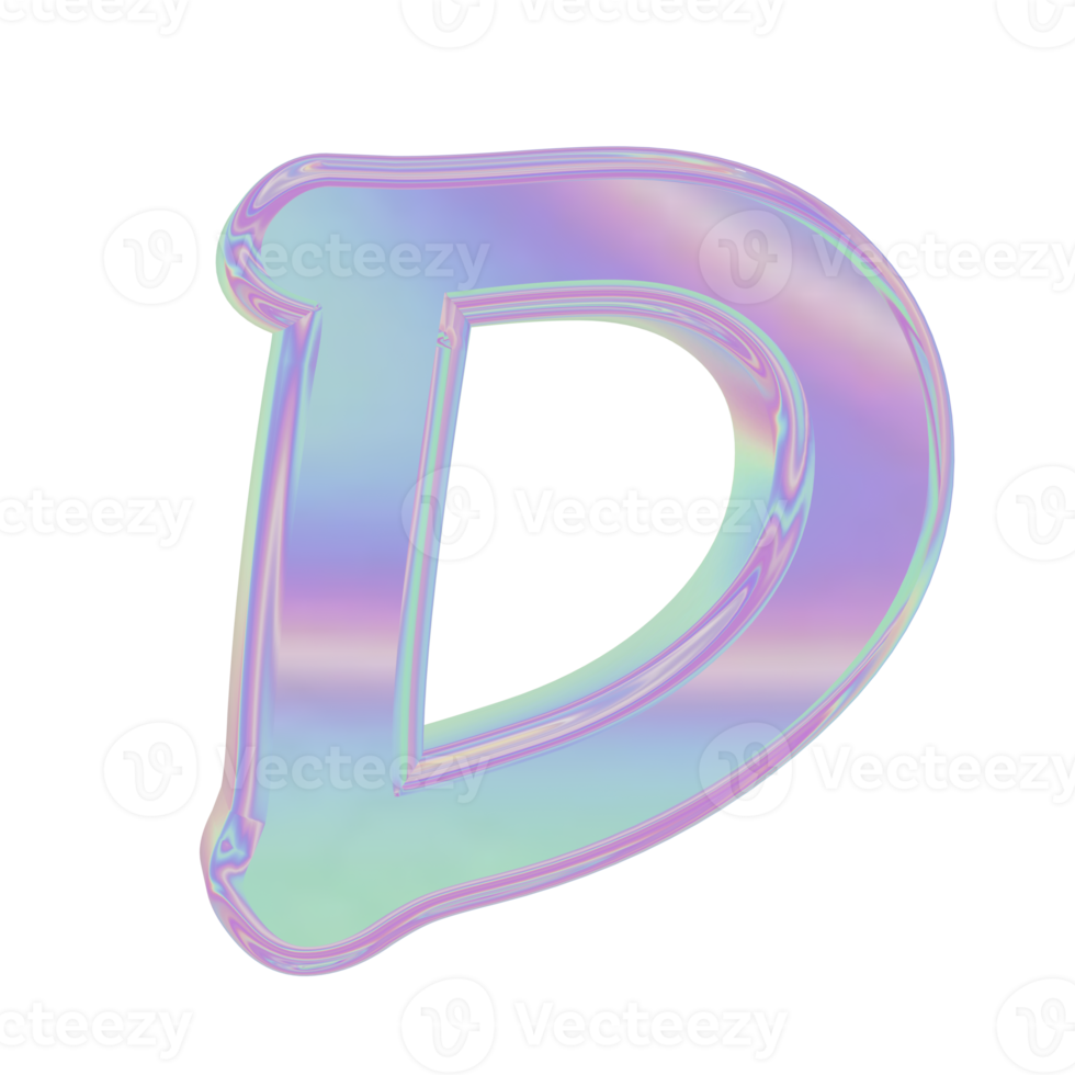 Holographic Alphabet D png